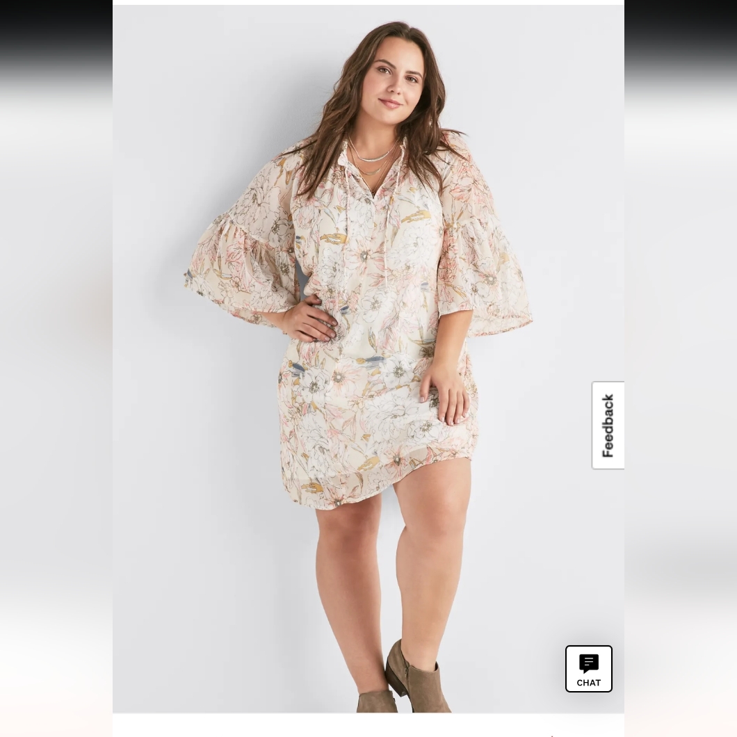 Lucky Brand Printed Bell Sleeve Dress